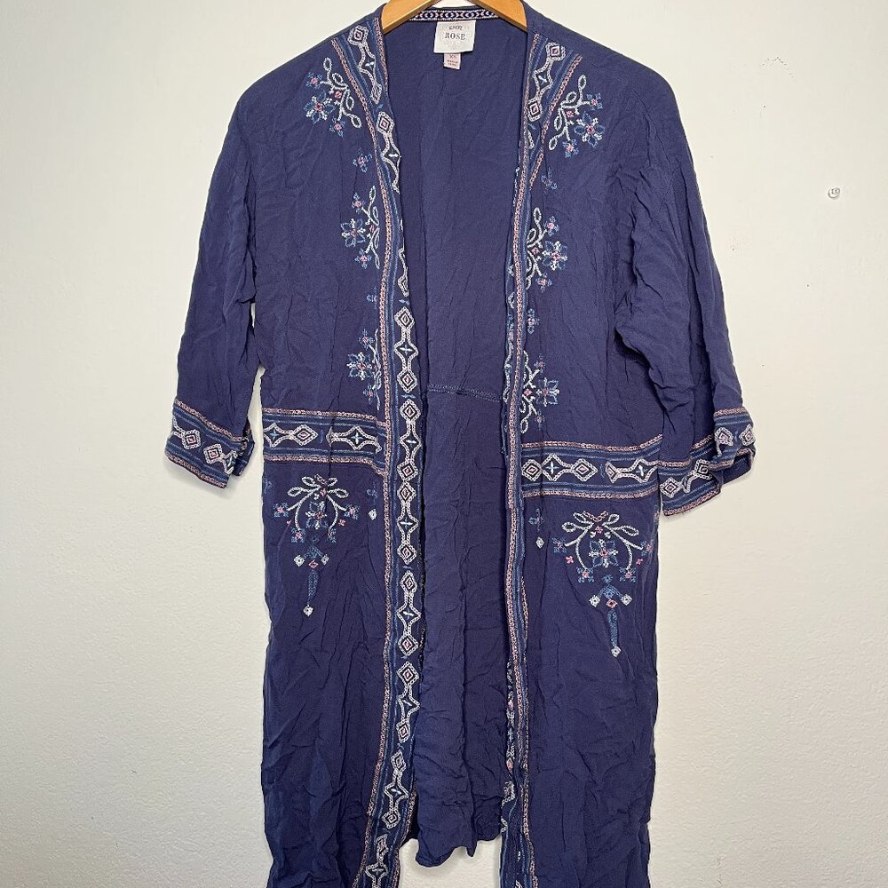 Knox Rose Kimono Duster Embroidered Size XS